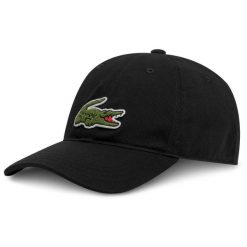 Czapka Lacoste RK3186-00-031 męska. Czarne czapki i kapelusze męskie Lacoste, na jesień, bez wzorów, z materiału. Za 283.75 zł.