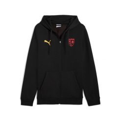 Kurtka z kapturem z zamkiem RC Lens 2025/26. Czarne kurtki męskie Puma, m, bez wzorów, ze lnu, sportowe, z kapturem. Za 276.50 zł.