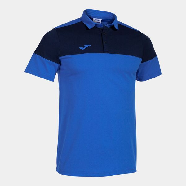 Polo Joma Crew V. Niebieskie koszulki polo męskie Joma, bez wzorów, z bawełny, sportowe, bez ramiączek. W wyprzedaży za 137.90 zł.