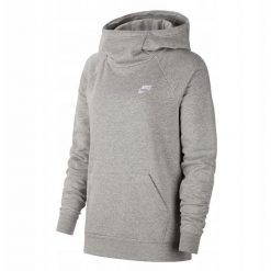 Bluza Z Kapturem Damska Essentials. Szare bluzy damskie Nike, bez wzorów, z kapturem. Za 262.99 zł.