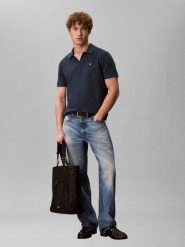 Calvin Klein Jeans koszulka polo Mężczyźni Bawełna niebieski, S. Niebieskie koszulki polo męskie Calvin Klein Jeans, m, bez wzorów, z bawełny, eleganckie, bez ramiączek. Za 279.95 zł.