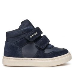 Sneakersy Geox. Niebieskie trampki i tenisówki chłopięce Geox, bez wzorów, bez zapięcia. Za 269.99 zł.