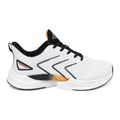 Vico Biało-czarne buty sportowe damskie z pomarańczowym elementem białe. Białe obuwie sportowe damskie bez wzorów, z materiału, trekkingowe. Za 151.58 zł.