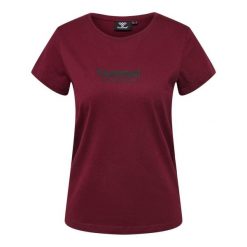 Koszulka damska Hummel Booster. Czerwone koszulki sportowe damskie Hummel, bez wzorów, na fitness i siłownię. Za 132.50 zł.