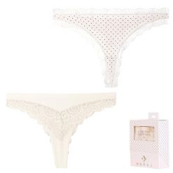 Białe Stringi Damskie Moraj 2 Pary. Białe stringi damskie Moraj, m, bez wzorów, z tkaniny. Za 44.99 zł.