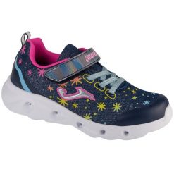 Buty sportowe Sneakersy dziewczęce, Space Jr 24 JSPACW. Niebieskie buty sportowe dziewczęce Joma, bez wzorów, bez zapięcia, trekkingowe. Za 139.99 zł.