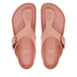 Japonki Birkenstock. Czerwone klapki damskie Birkenstock, bez wzorów, bez obcasa. Za 269.99 zł.