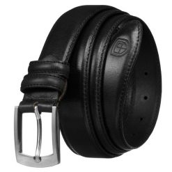 Skórzany, klasyczny, czarny pasek męski - Peterson. Czarne paski damskie Peterson, bez wzorów, ze skóry, klasyczne. Za 59.99 zł.