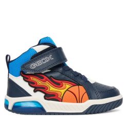 Sneakersy Geox. Niebieskie trampki i tenisówki chłopięce Geox, bez wzorów, bez zapięcia. Za 189.99 zł.