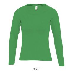 Koszulka Sol's Majestic. Zielone t-shirty damskie SOL'S, m, bez wzorów, z bawełny, eleganckie, bez kołnierzyka. Za 83.00 zł.
