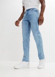 Dżinsy ze stretchem, regular fit, straight, w wygodnym fasonie. Niebieskie jeansy męskie bonprix, vintage. Za 129.99 zł.