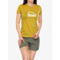 Koszulka merino damska Sensor Merino Air Summit Tee. Żółte koszulki sportowe damskie Sensor, bez wzorów, bez kołnierzyka, bez ramiączek. Za 245.99 zł.