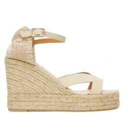 Espadryle Castañer. Brązowe sandały damskie Castañer, bez wzorów, bez obcasa, bez zapięcia. Za 349.99 zł.