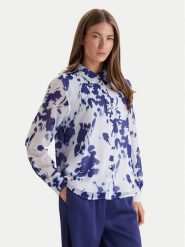 Calvin Klein Koszula LV044F123G Niebieski Relaxed Fit. Niebieskie bluzki damskie Calvin Klein, l, bez wzorów, z syntetyku, bez kołnierzyka, bez ramiączek. Za 449.99 zł.