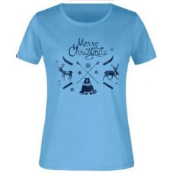 Damska koszulka Jm Christmas Blue 2xl. Czarne koszulki sportowe damskie WOMEN'S BEST, m, bez wzorów, z bawełny, bez kołnierzyka, bez ramiączek, do jazdy konnej. Za 137.99 zł.