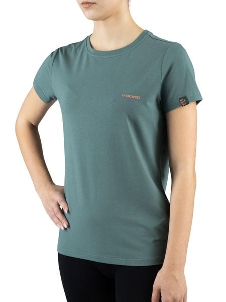 T-shirt damski VIKING Harvi Bamboo. Brązowe t-shirty damskie Viking, l, bez wzorów, z materiału, bez kołnierzyka. Za 77.00 zł.