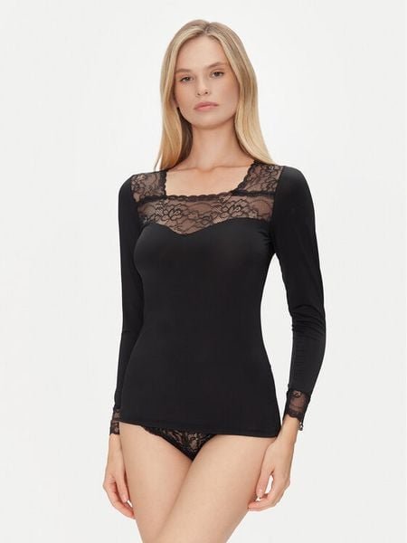 Ysabel Mora Koszulka piżamowa 19049 Czarny Slim Fit. Czarne koszule nocne damskie ysabel mora, xxl, bez wzorów, z syntetyku, bez ramiączek. Za 69.99 zł.