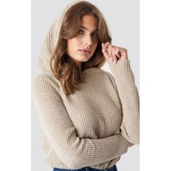 Trendyol Szenilowy sweter z kapturem - Beige. Brązowe swetry damskie Trendyol, z dzianiny, z kapturem. Za 80.95 zł.