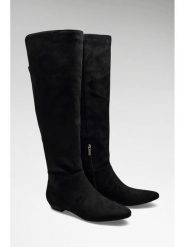 Guess Kozaki 185190 Czarny. Czarne kozaki damskie Guess, bez obcasa, na słupku. Za 674.99 zł.