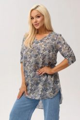 Asymetryczna tunika damska Luma z wydłużonym tyłem i dekoltem V PLUS SIZE XXL OVERSIZE WIOSNA LATO. Tuniki damskie Moda Size Plus Iwanek, plus size, bez wzorów, ze lnu, biznesowe, z asymetrycznym kołnierzem, plus size, bez ramiączek. Za 199.90 zł.