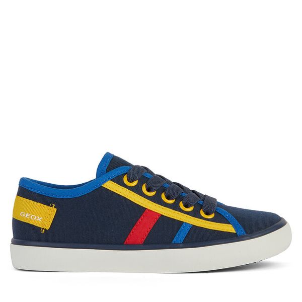 Sneakersy Geox. Niebieskie trampki i tenisówki chłopięce Geox, bez wzorów, bez zapięcia. Za 195.99 zł.
