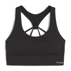 Biustonosz PUMA 4Keepers Evolve Longline. Czarne obuwie sportowe damskie Puma, bez wzorów, na fitness i siłownię. Za 159.99 zł.