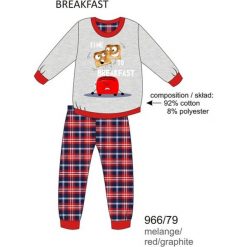 Piżama chłopięca DR 966/79 Breakfast Melanż szara r. 152. Szare bielizna dla chłopców Cornette, melanż. Za 59.64 zł.