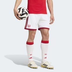 Spodenki podstawowe Arsenal FC 26/27. Białe krótkie spodenki sportowe męskie Adidas, l, bez wzorów, z materiału, do piłki nożnej, climacool (adidas). Za 199.00 zł.