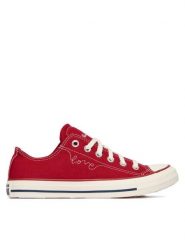 Converse Trampki Chuck Taylor All Star Hearts A19057C Czerwony. Czerwone trampki i tenisówki damskie Converse, bez wzorów, z materiału, retro, bez zapięcia. Za 349.99 zł.