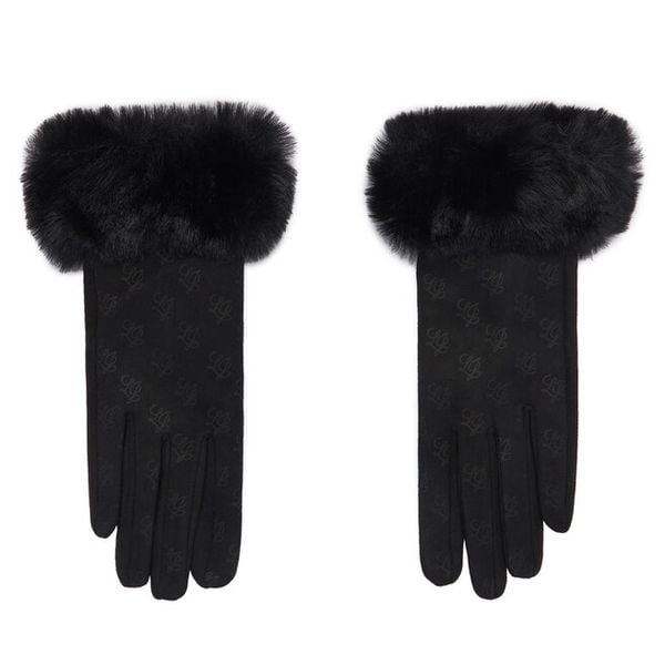 Rękawiczki Liu Jo. Czarne rękawiczki damskie Liu Jo, bez wzorów, z dzianiny. Za 239.99 zł.