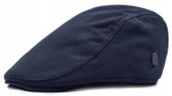 Ocieplany, Sztruksowy Kaszkiet - Pako Jeans - Granatowy. Niebieskie czapki i kapelusze męskie Pako Jeans, na jesień, bez wzorów, z bawełny. Za 65.00 zł.