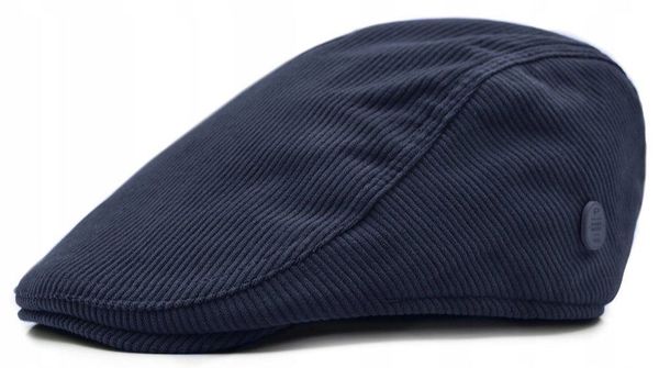 Ocieplany, Sztruksowy Kaszkiet - Pako Jeans - Granatowy. Niebieskie czapki i kapelusze męskie Pako Jeans, na jesień, bez wzorów, z bawełny. Za 65.00 zł.