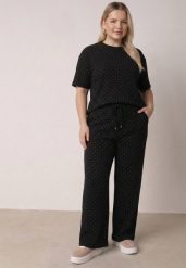 Czarny Komplet Bawełniany o Fasonie Oversize T-shirt i Spodnie Azilane. Czarne spodnie materiałowe damskie Born2be, l, bez wzorów, z bawełny. Za 129.99 zł.