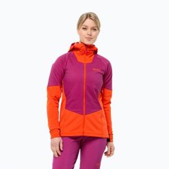 Kurtka przeciwdeszczowa damska Jack Wolfskin Alpspitze Ins Hybrid. Brązowe kurtki sportowe damskie Jack Wolfskin, bez wzorów, bez kaptura, trekkingowe. Za 719.99 zł.