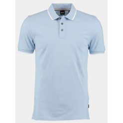Koszulka Polo męska BOSS Parlay 190 AZZURRO regular fit niebieska (50494697-450). Niebieskie koszulki sportowe męskie Boss, m, bez wzorów, bez kołnierzyka, bez ramiączek. Za 279.00 zł.