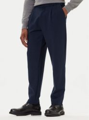 Calvin Klein Chinosy LV04LE613G Granatowy Slim Fit. Niebieskie eleganckie spodnie męskie Calvin Klein, m, bez wzorów, z wiskozy. Za 509.99 zł.