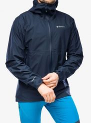 Kurtka z membraną męska Montane Spirit Lite Jacket. Niebieskie kurtki męskie Montane, l, bez wzorów, z gore-texu, bez kaptura. Za 873.39 zł.