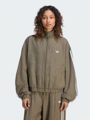 Adidas Bluza Checks LE8306 Khaki Regular Fit. Brązowe bluzy damskie Adidas, l, bez wzorów, z wiskozy, bez kaptura. Za 369.99 zł.