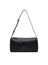 Calvin Klein Torebka Bold Ck Slouchy Shoulder Bag LV04F3894G Czarny. Czarne torebki do ręki damskie Calvin Klein, bez wzorów, ze skóry, bez dodatków. Za 369.99 zł.