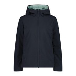 Kobieta odwracalna kurtka przeciwdeszczowa z kapturem na zamek CMP. Czarne kurtki damskie CMP, bez wzorów, z kapturem. Za 548.50 zł.