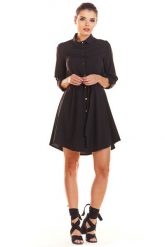 Sukienka koszulowa szmizjerka z asymetrycznym dołem czarna. Czarne sukienki damskie Sukienki.shop, do pracy, l, bez wzorów, z elastanu, biznesowe, z asymetrycznym kołnierzem, bez ramiączek, asymetryczne. Za 249.00 zł.