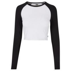 Damska Koszulka Z Długim Rękawem Retro Organic Crop T-shirt. Białe t-shirty damskie Urban Classics, xl, bez wzorów, retro, bez kołnierzyka. Za 95.99 zł.