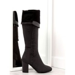 Kozaki na obcasie szare BH133-HB Grey. Szare kozaki damskie ButyModne, z futra, bez obcasa, na obcasie. W wyprzedaży za 139.00 zł.