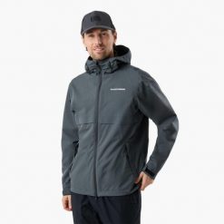 Kurtka przeciwdeszczowa turystyka męska Swedemount Tjörn Rain Jacket wodoodporny. Szare kurtki męskie SWEDEMOUNT, m, bez wzorów, bez kaptura. Za 329.99 zł.