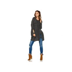 Moherowy sweter z wycięciami LS220. Szare swetry damskie Lemoniade, z moheru, z klasycznym kołnierzykiem. Za 169.90 zł.