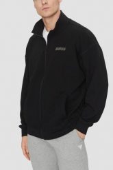 GUESS Czarna bluza męska z lampasami Emis. Czarne bluzy męskie Guess, l, z aplikacjami, z bawełny, bez kaptura. W wyprzedaży za 286.99 zł.