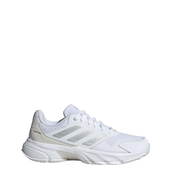 Buty Courtjam Control 3 Tennis. Białe buty sportowe męskie Adidas, z materiału, bez zapięcia, tenisowe. Za 399.00 zł.