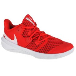 Buty do siatkówki damskie, Nike W Zoom Hyperspeed Court. Czerwone obuwie sportowe damskie Nike, bez wzorów, z materiału, do siatkówki. Za 329.99 zł.