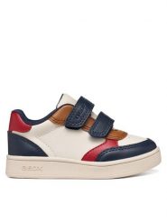 Geox Sneakersy B Eclyper Boy B555LA 000BC C1M4B Kremowy. Białe buty sportowe chłopięce Geox, bez wzorów, ze skóry, bez zapięcia. Za 179.99 zł.