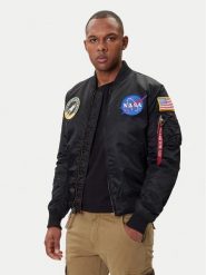 Alpha Industries Kurtka bomber Nasa 166107 Czarny Regular Fit. Czarne kurtki męskie Alpha Industries, m, bez wzorów, z syntetyku, bez kaptura. Za 669.00 zł.